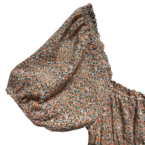 Urban Outfitters BP Floral Peasant Puff Sleeve Mini Dress Size Large - Picture 9 of 16